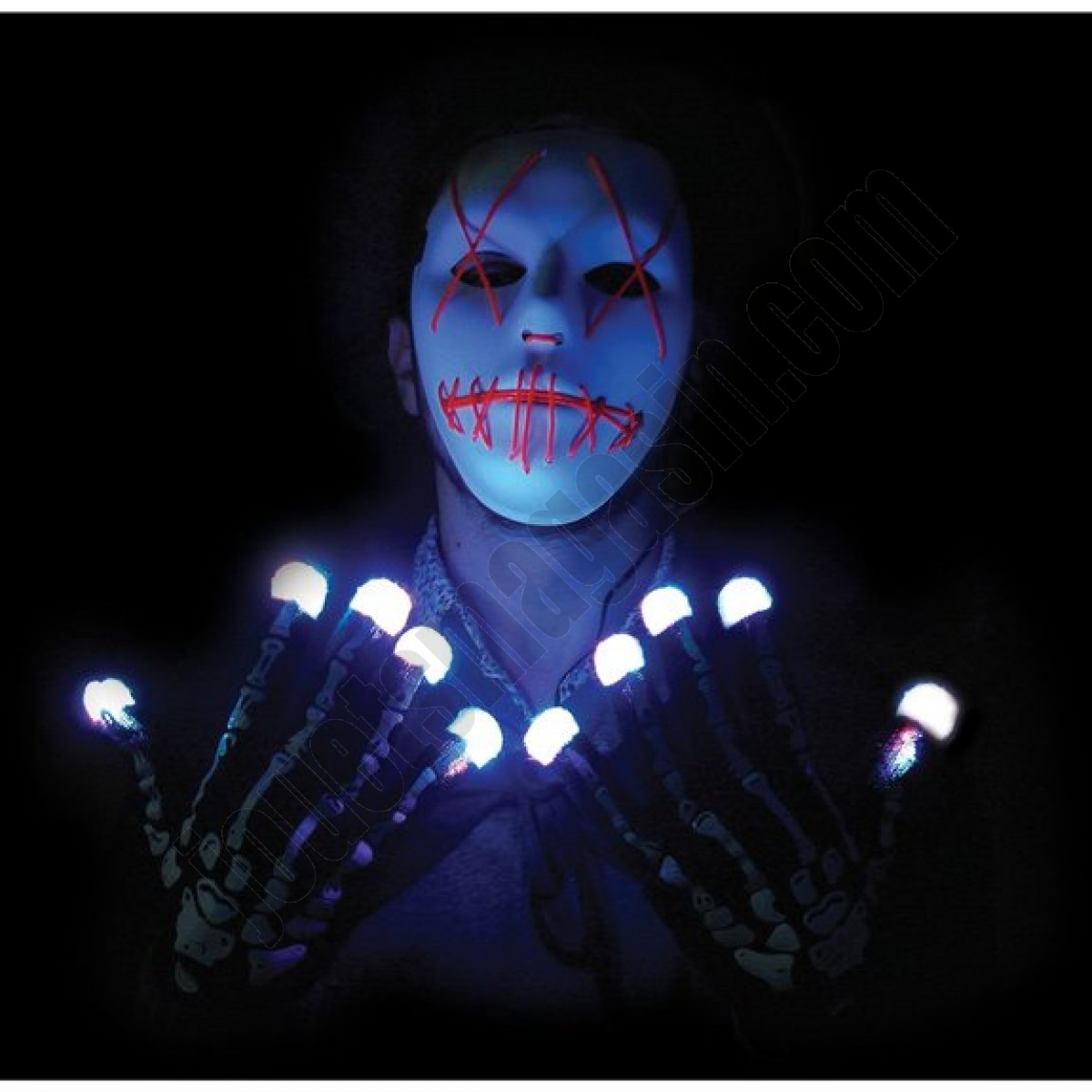 Paire de gants squelette lumineux - déstockage - Paire de gants squelette lumineux - déstockage
