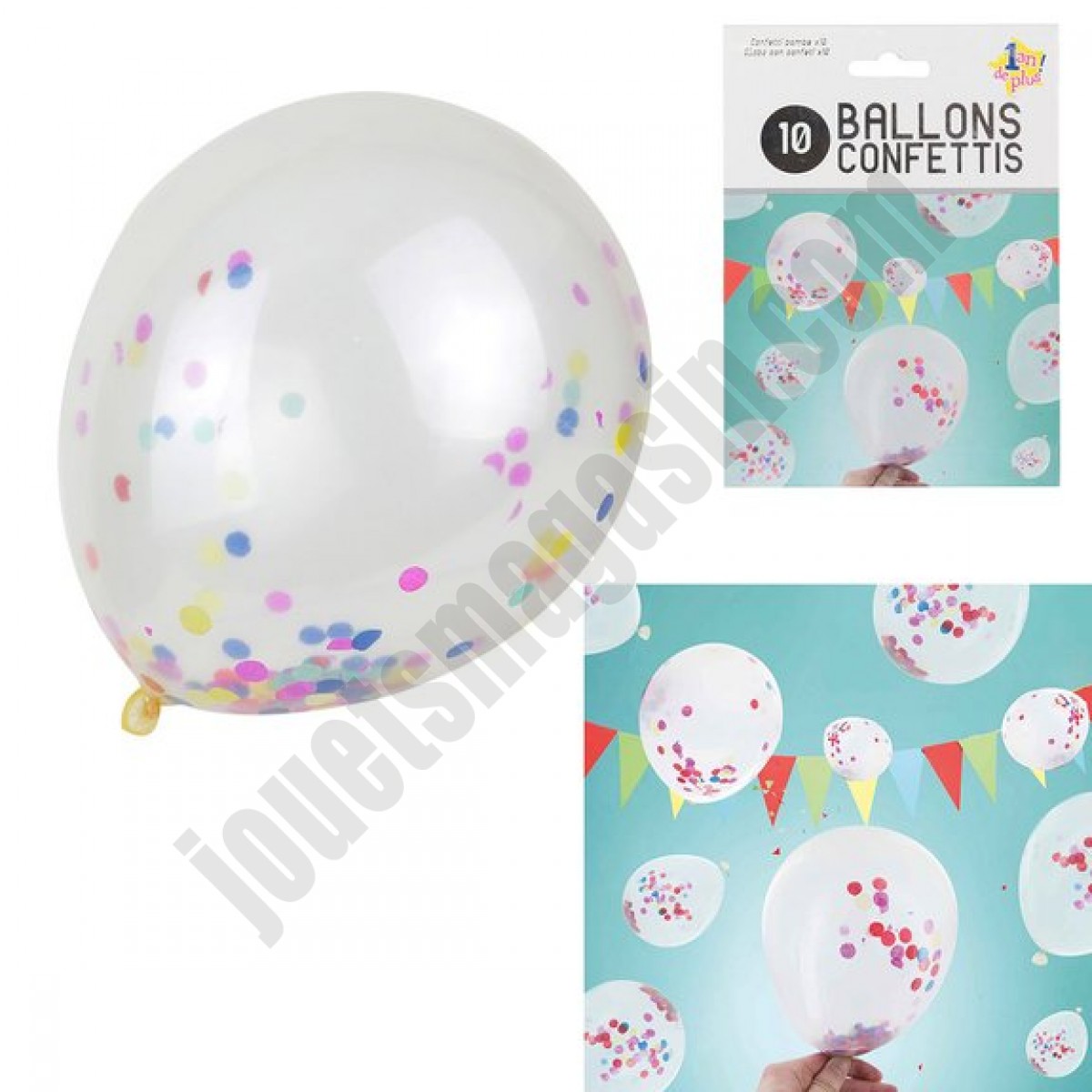10 ballons confettis multicolores En promotion - 10 ballons confettis multicolores En promotion