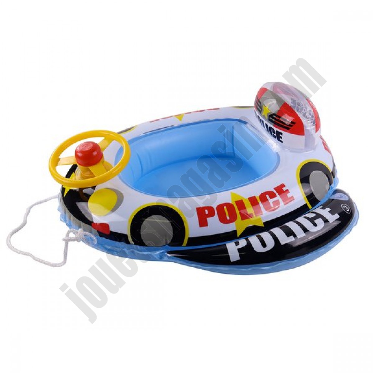 Bateau de police gonflable avec volant 75 x 70 cm En promotion - Bateau de police gonflable avec volant 75 x 70 cm En promotion
