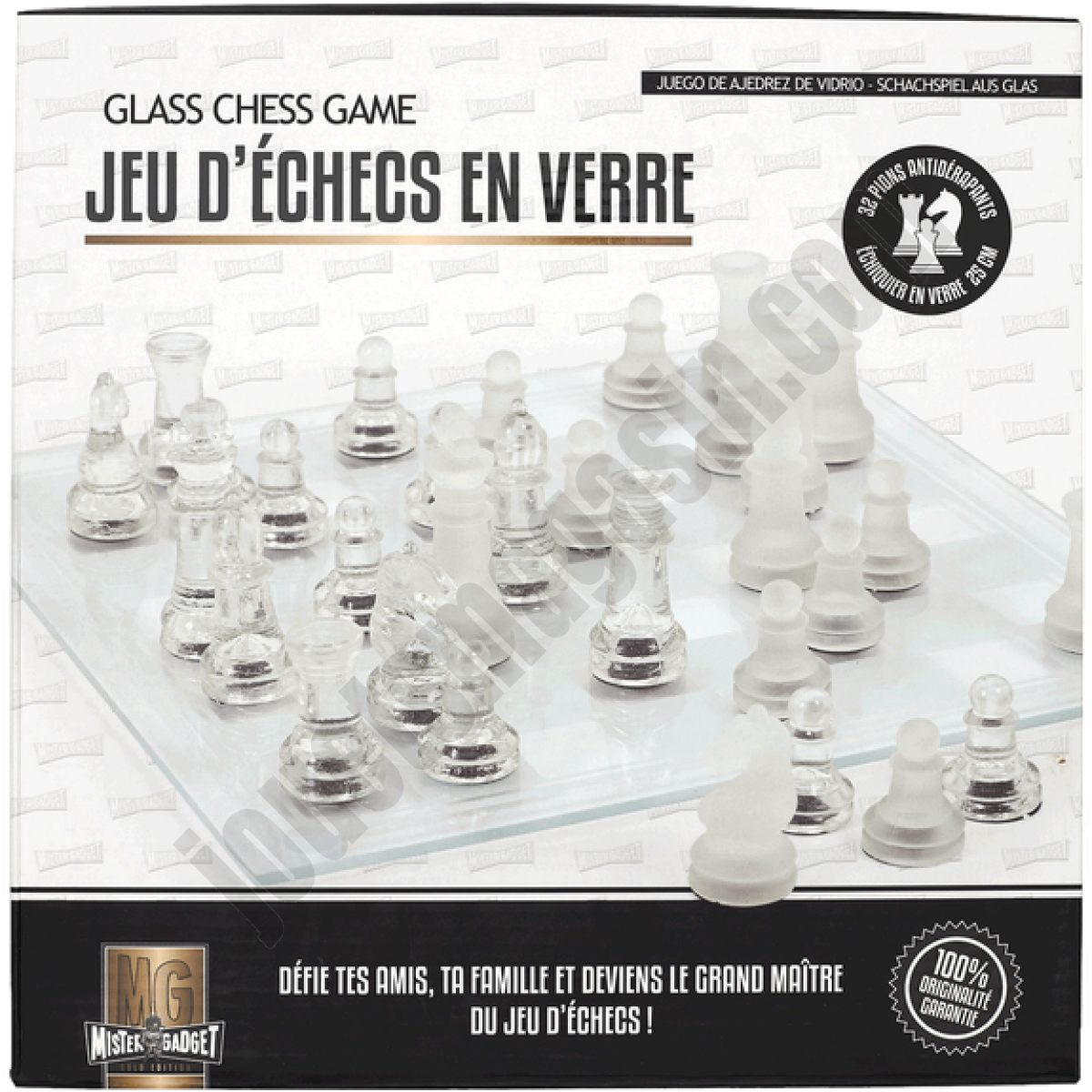 Nouveauté Jeu d'échecs en verre 25X25 cm En promotion - Nouveauté Jeu d'échecs en verre 25X25 cm En promotion