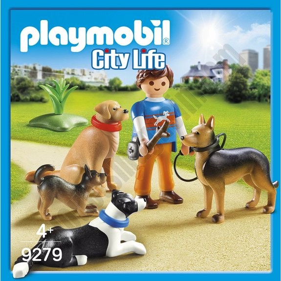 Entraineur et chiens Playmobil City Life 9279 - déstockage - -3