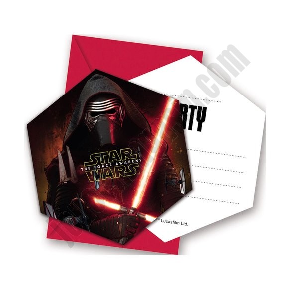 6 invitations d'anniversaire Star Wars VII ◆◆◆ Nouveau - -0