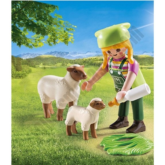 Fermière avec moutons Playmobil Special Plus 9356 - déstockage - -2