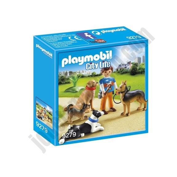 Entraineur et chiens Playmobil City Life 9279 - déstockage - -0