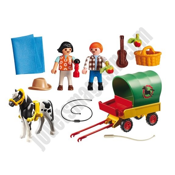 Enfants avec chariot et poney Playmobil Country 6948 - déstockage - -1