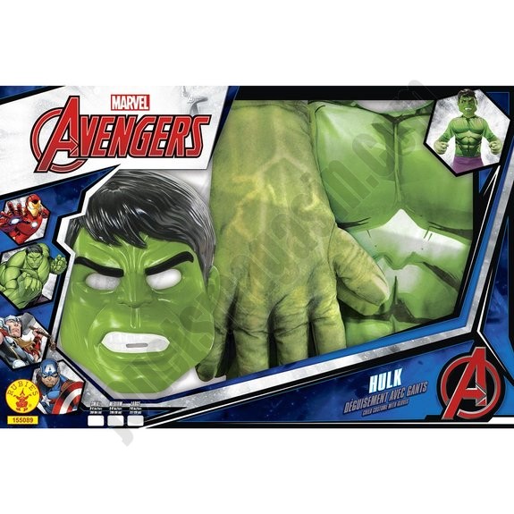 Déguisement Hulk et gants taille L - déstockage - -1