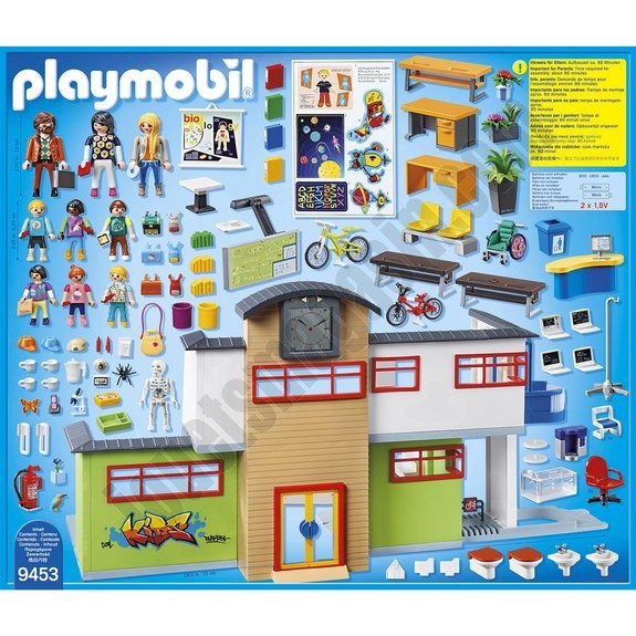 Ecole aménagée Playmobil City Life 9453 - déstockage - -4