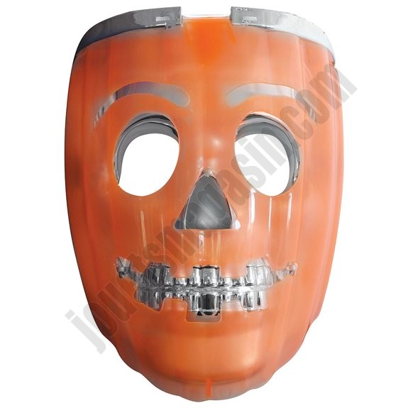 Masque lumineux squelette citrouille - déstockage - -0