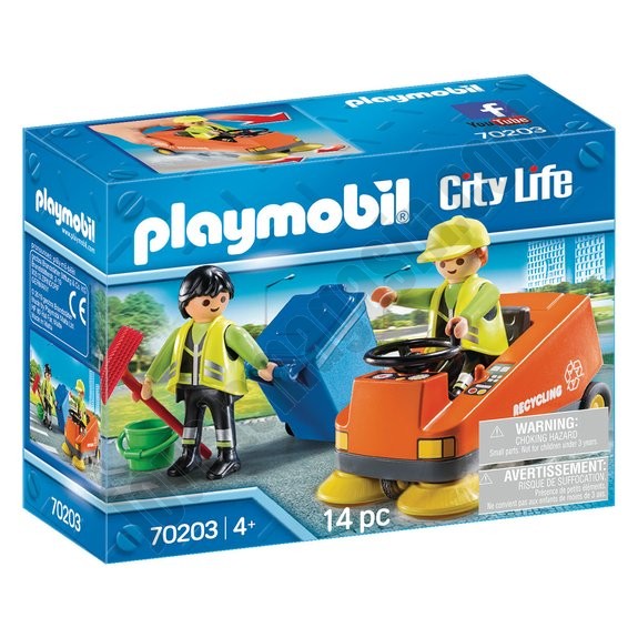 Agents d'entretien voierie Playmobil City Life 70203 En promotion - -0