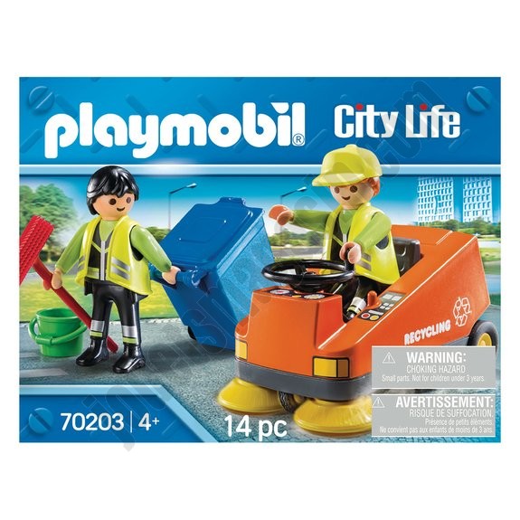 Agents d'entretien voierie Playmobil City Life 70203 En promotion - -1