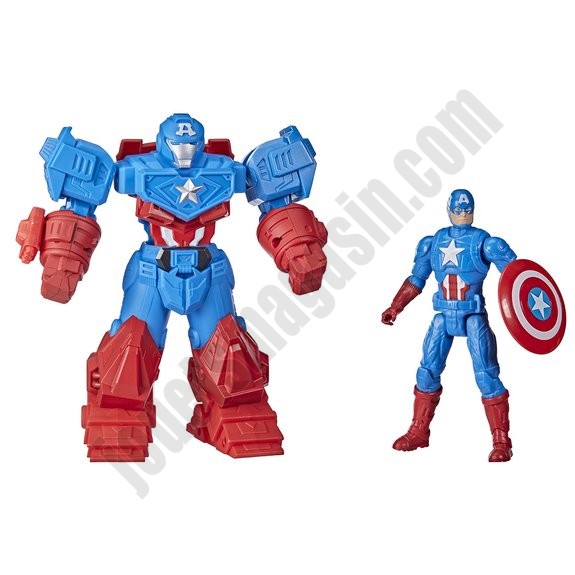 Avengers Mech Strike - Figurine Captain America ou Iron Man En promotion - -3