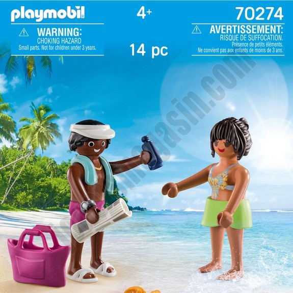 Couple de vacanciers Playmobil 70274 - déstockage - -2