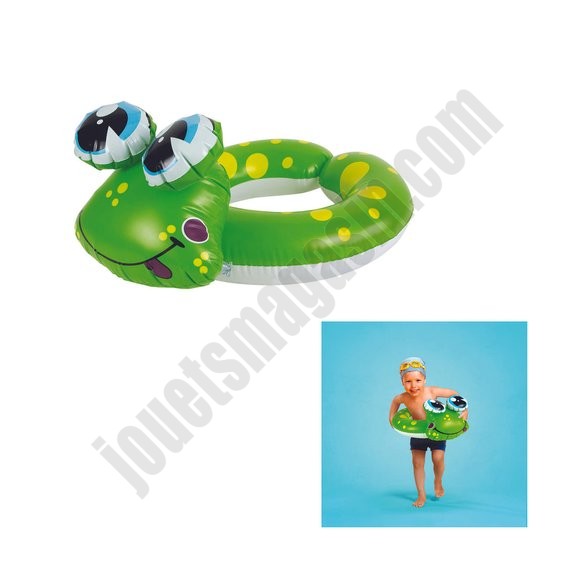 Bouée gonflable grenouille pour enfant 60 x 50 cm En promotion - -2