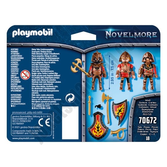 3 combattants Burnham Raiders Playmobil Novelmore 70672 En promotion - -1
