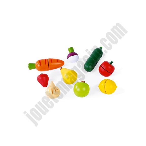 Maxi set de fruits et légumes en bois à découper En promotion - -3