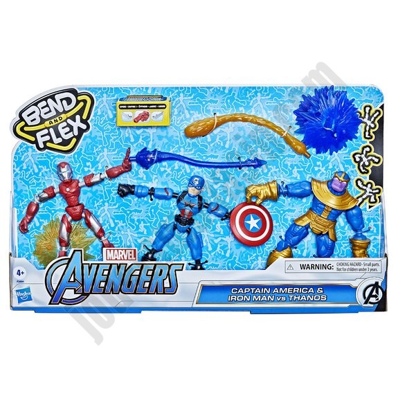 3 figurines Marvel Avengers Bend and Flex En promotion - -0