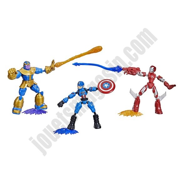 3 figurines Marvel Avengers Bend and Flex En promotion - -1
