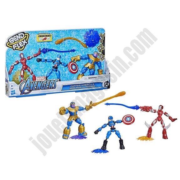 3 figurines Marvel Avengers Bend and Flex En promotion - -2