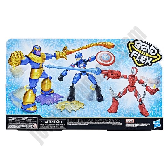 3 figurines Marvel Avengers Bend and Flex En promotion - -3