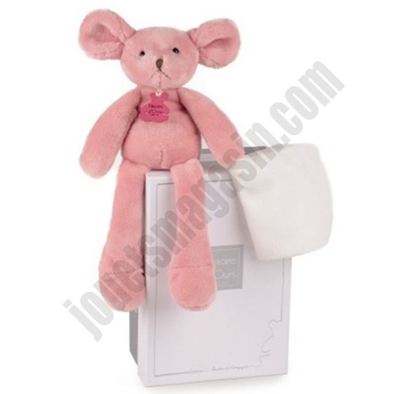 Coffret peluche avec doudou : Sweety souris rose 30 cm ◆◆◆ Nouveau - -0