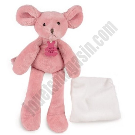 Coffret peluche avec doudou : Sweety souris rose 30 cm ◆◆◆ Nouveau - -1
