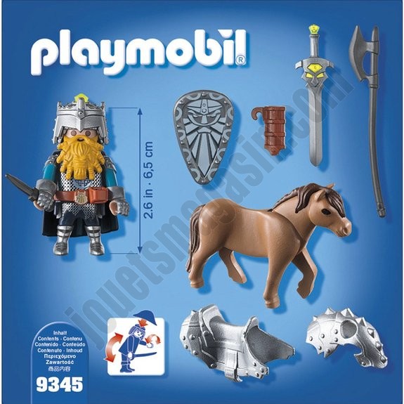 Combattant nain et poney Playmobil Knights 9345 ◆◆◆ Nouveau - -2