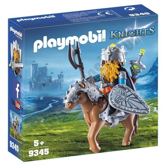 Combattant nain et poney Playmobil Knights 9345 ◆◆◆ Nouveau - -0