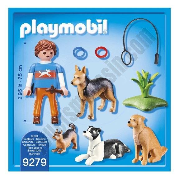 Entraineur et chiens Playmobil City Life 9279 - déstockage - -1