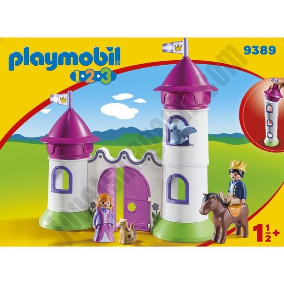 Château de princesse avec tours empilables Playmobil 1.2.3 ◆◆◆ Nouveau - -3