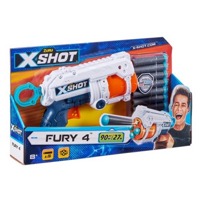 Pistolet X-Shot Fury 4 - Barillet 4 Coups - 16 Flèches - déstockage