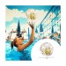 Ballon Gonflable à paillettes dorées 35 cm En promotion - 4